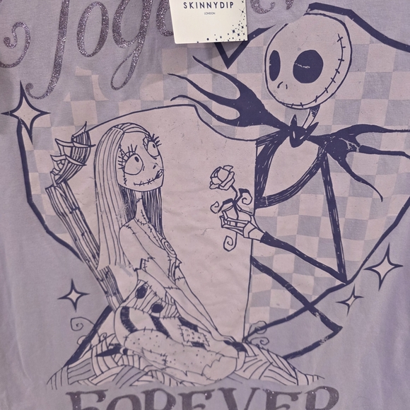 Disney Skinnydip Nightmare Before Christmas Sleep Shirt XXS Together Forever - Picture 2 of 4
